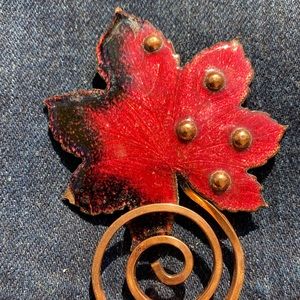 Matisse vintage autumn leaf brooch